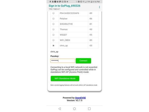 If the Portal does not automatically open, enter goplug.local or 192.168.4.1 for the address.