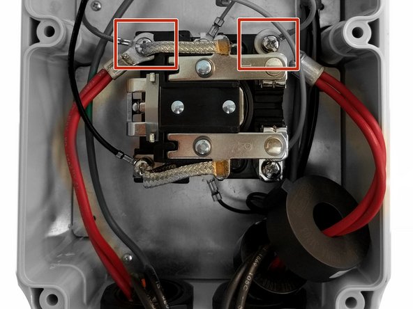 Connect AC Input 2 to the relay top left power terminal.