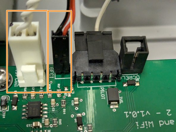 Connect the Donut shaped coil WITH the additional wire wrap to the GFCI connector. Connect the Wire Wrap to the TEST_COIL connector.