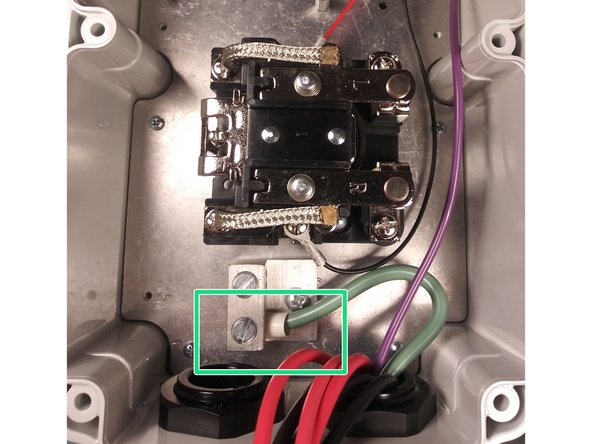 Insert EV Cable through the Cable Gland on the right and tighten.