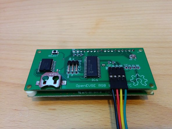 Connect 4 pin cable to the logic board with ground on the left side. Cable colors may vary.