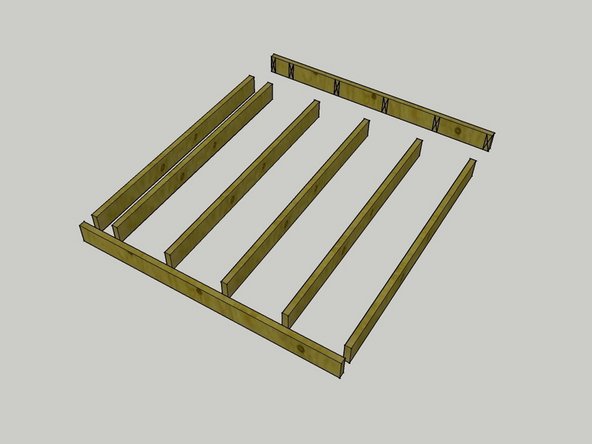 Layout your pieces on a flat surface like a concrete slab or wooden floor deck. It helps a lot if this surface is completely level.