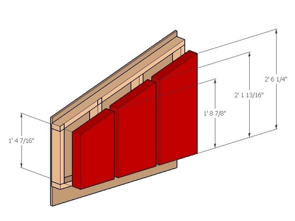 Insert R13 fiberglass insulation batts