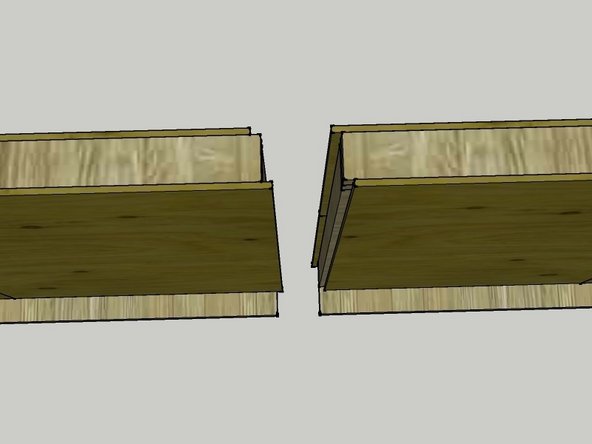 This image shows how the two north modules come together. The plywood on the interior and exterior is made so that the two modules should slide together very easily.