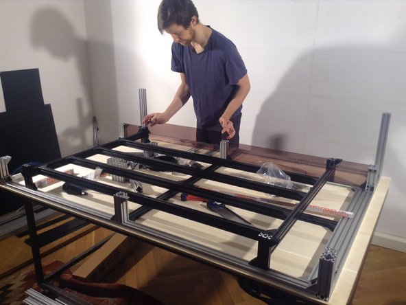 Measure for parallel of the front and back. Also measure the diagonals to check that they are within 2 mm.