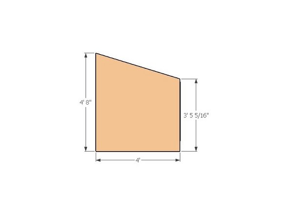 Cut the 17 degree angle on the piece by marking the two vertical distances and snapping a guide chalk line to connect the two. Use a 7-1/4&quot;circular saw to make the cut.