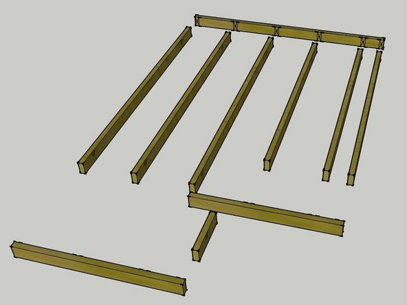 For the module with the notch, one of the rim joists was laid out identically to the two that you just used. This one is shown in position in the first image.