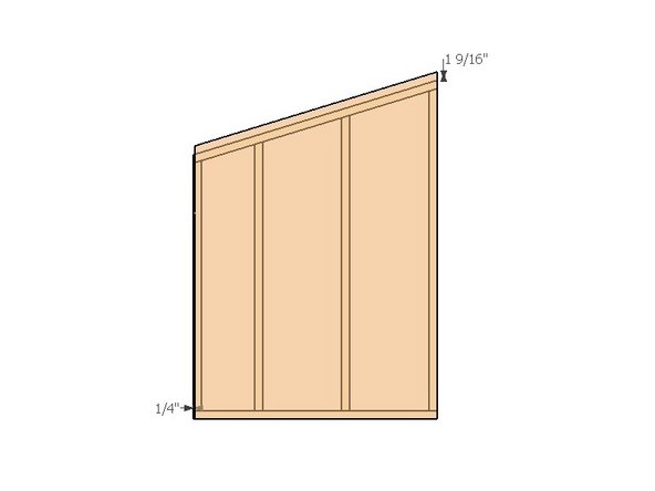 Align the sheathing flush with the bottom plate and flush with the taller vertical edge (right side in image). The offset will create 1/4&quot; gap on the left (shorter) side for the previous module to attach to. The top overhang should be 1.5&quot; to cover the top plate that will unify the modules during installation.