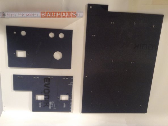 Mouns - acrylic, for controller and other electronics. About $5/sf for material. Cut with Lasersaur itself.