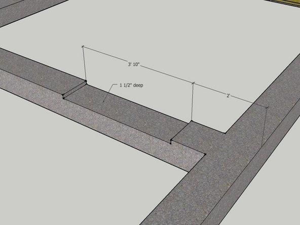 Image 1 shows the recess made for the door in the MH 1 foundation module.