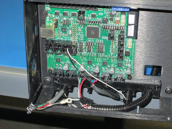 Route wires through relief #6 and plug in as shown.