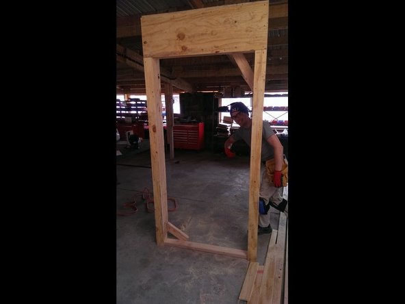 Finish the front with 2 pieces of plywood on the sides and one up the top.  Each sheet of ply should be 5/8" thick.