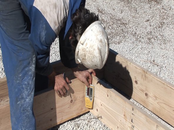 Check levelness and squareness of foundation. Use a level to make certain that the foundation is not tilted. Measure the diagonals of the foundation frame and makes adjustments to ensure squareness.