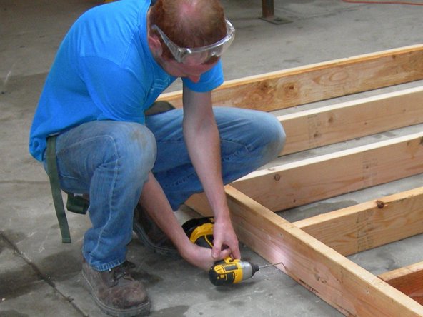 Lay your two pieces with the layout marks on them facing each other and lay your six 6' - 9&quot; pieces in between, roughly in the position of the marks.