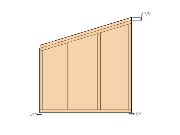 Align the sheathing with a 1/4&quot; overhang on the left flush with the bottom plate. The offset will create 1/4&quot; gap on the right side for the previous module to attach to. The top overhang should be 1.5&quot; to cover the top plate that will unify the modules during installation.