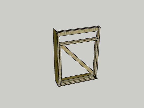 Add the plywood to the bottom and to one side. Use 1 1/2&quot; screws to attach it about every 12&quot;.