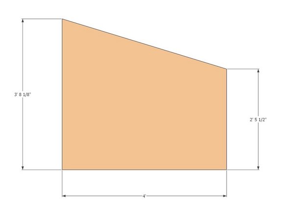 Cut the 1/2&quot; plywood @ 17 degree angle on the piece by marking the two vertical distances and snapping a guide chalk line to connect the two. Use a 7-1/4&quot;circular saw to make the cut.