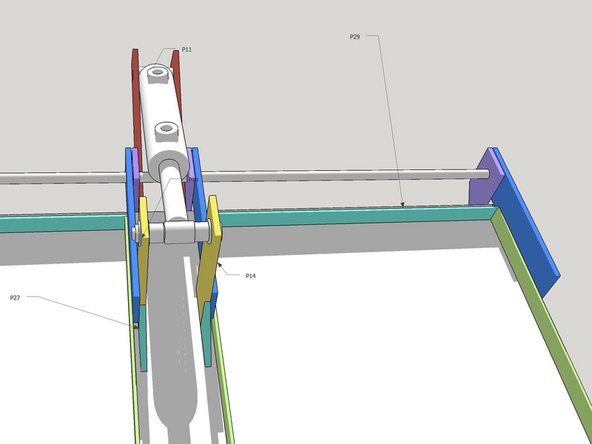 Weld the 2x P27 Gussets in place against P14 and the P2 Lid.