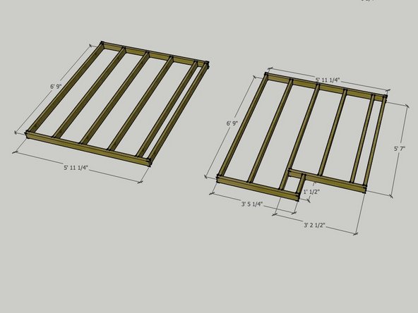Review the images in this step to get an overview of what you are building. The first image shows the framing with dimensions. The second image gives you the context for how the modules look when the decking has been added and the modules are set next each other.