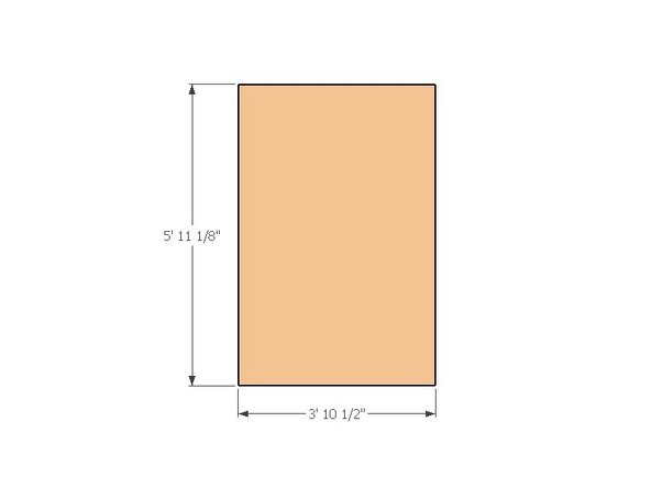 Measure and mark 5'11-1/8&quot; up one side of the OSB and over 3'10-1/2&quot;.  Cut the module's exterior sheathing using a 7-1/4&quot; circular saw.