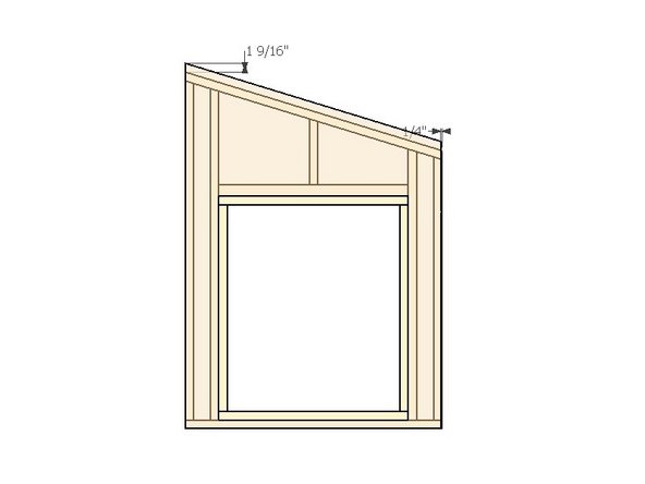 Align the sheathing flush with the bottom plate and flush with the taller vertical edge (left side in image). The offset will create 1/4&quot; gap on the right (shorter) side for the previous module to attach to. The top overhang should be 1.5&quot; to cover the top plate that will unify the modules during installation.