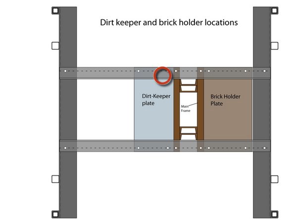 The plates go on the bottom side of the primary arms.