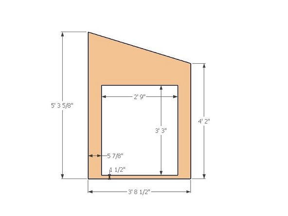 Cut the 17 degree angle on the piece of plywood by marking the two vertical distances and snapping a guide chalk line to connect the two. Use a 7-1/4&quot;circular saw to make the cut.