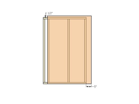 Align the sheathing with a 5" overhang on the left and a 6" overhang from the bottom plate. The offset will create 5/8" gap on the right side for the previous module to attach to. The top overhang should be 1.5" to cover the top plate that will unify the modules during installation. The bottom overhang will cover the width of the bond beam.