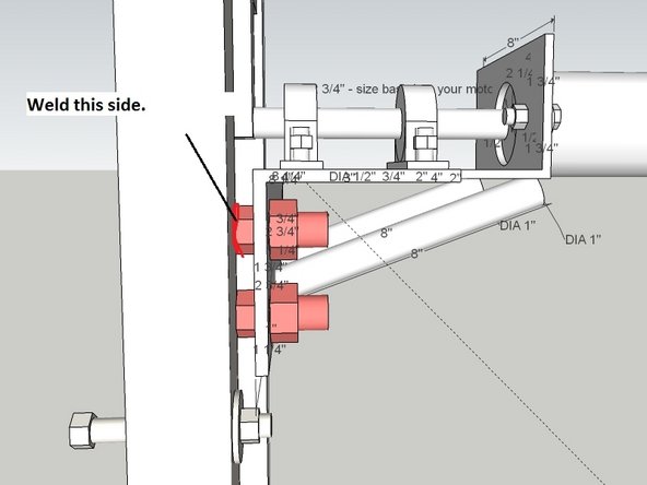 Clamp the other side to the hopper support.