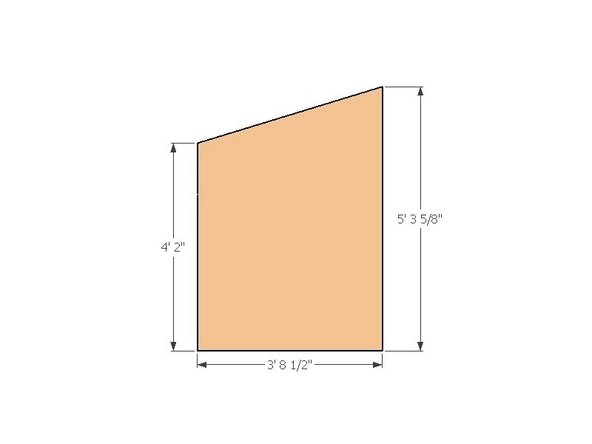 Cut the 17 degree angle on the piece of plywood by marking the two vertical distances and snapping a guide chalk line to connect the two. Use a 7-1/4&quot;circular saw to make the cut.