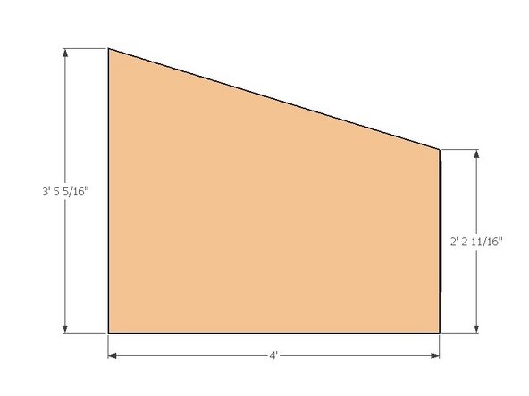 Cut the 17 degree angle on the piece by marking the two vertical distances and snapping a guide chalk line to connect the two. Use a 7-1/4&quot;circular saw to make the cut.