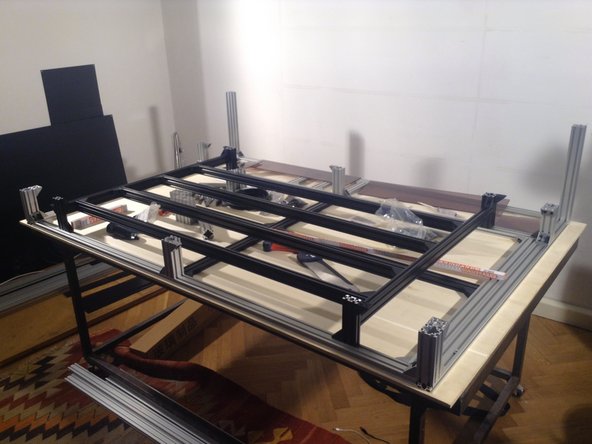 Take out the panels, insert the table frame.