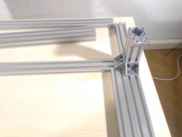 Build rear 3rd corner vertical. Use 2 double and one single bracket. (note later time)