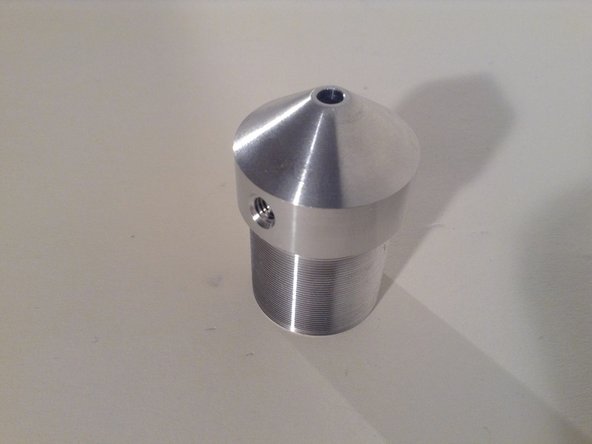 Gas nozzle - threaded so optics components can be put on it. Thread is defined 1.035&quot;-40, 23 mm deep on the nozzle. Nozzle is found in CAD - FreeCAD has it. See Thor Labs for Lens Tube for corresponding threads.