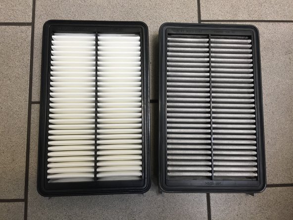 
Check the dimensions between the old and new air filter (length, width, shape)
