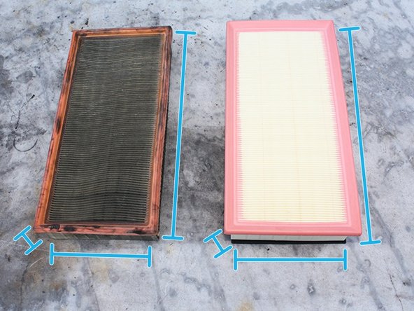 Contrôler que le nouveau filtre corresponde au niveau de la longueur, de la largeur et de l'épaisseur.