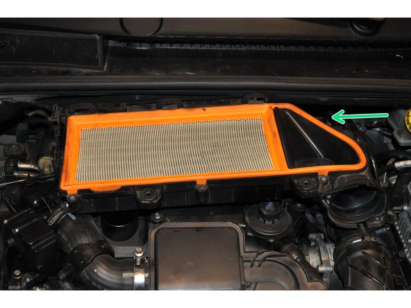 
The second half of the air line is connected to the back of the air box. Reach behind it to unplug it
