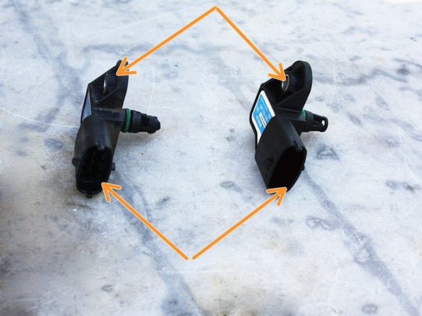 Contrôler que le nouveau capteur corresponde à l'ancien aussi bien au niveau de sa fixation que du connecteur.