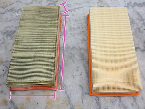 Contrôler que le nouveau filtre corresponde au niveau de la longueur, de la largeur et de l'épaisseur.