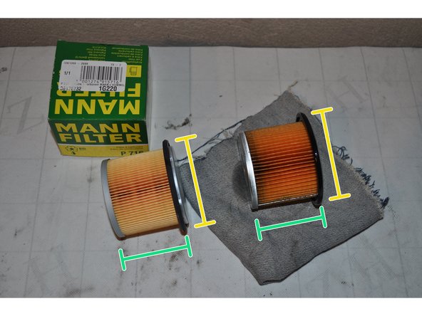 Comparer le nouveau filtre à carburant et l'ancien