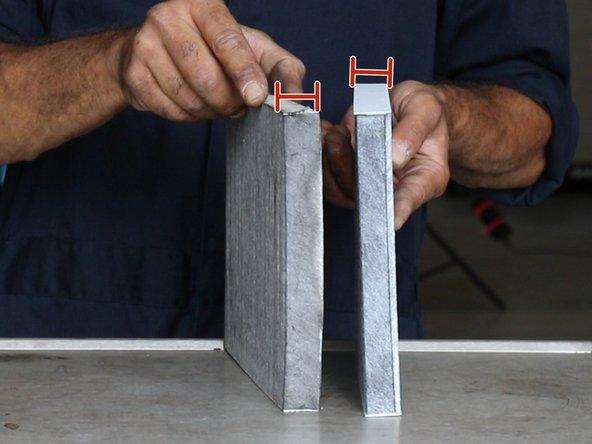 Comparer les dimensions entre l'ancien et le nouveau filtre d'habitacle (longueur,largeur)