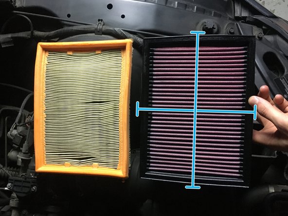 Comparer les dimensions de l'ancien filtre avec le nouveau