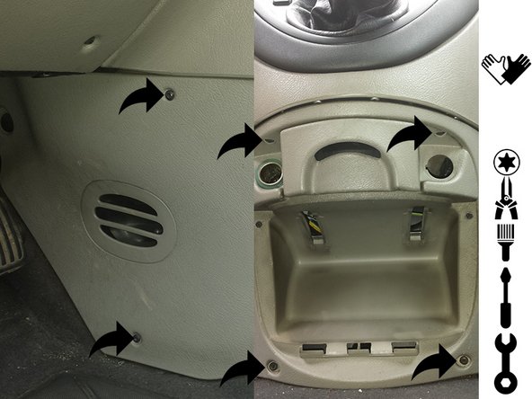 Déposer les 4 vis situées sur la façade à l'air de la clé Torx.