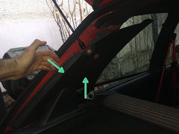 
Pull on the tailgate seal to release the plastic trim
