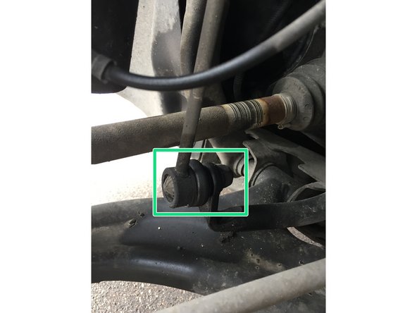 Localisation des fixation de la biellette de barre stabilisatrice