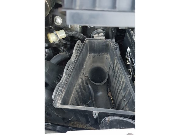 Avec votre aspirateur retirez toutes les feuilles et saletés qui se trouvent dans la boîte à air.