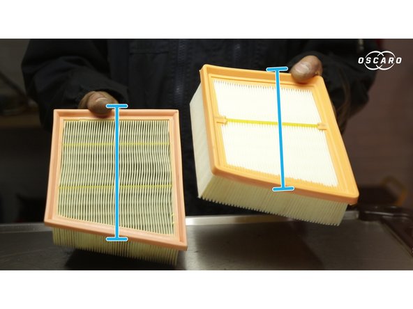 Comparer les dimensions du nouveau filtre avec l'ancien