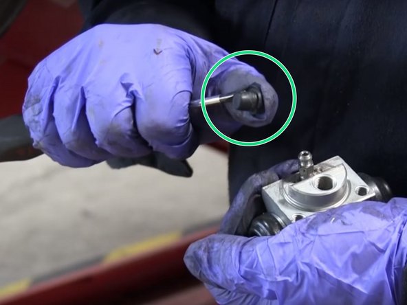 Retirer le bouchon de la durite du liquide frein