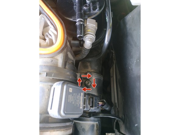 mettre en place la durite d'air et serrer la vis, clé torx T27