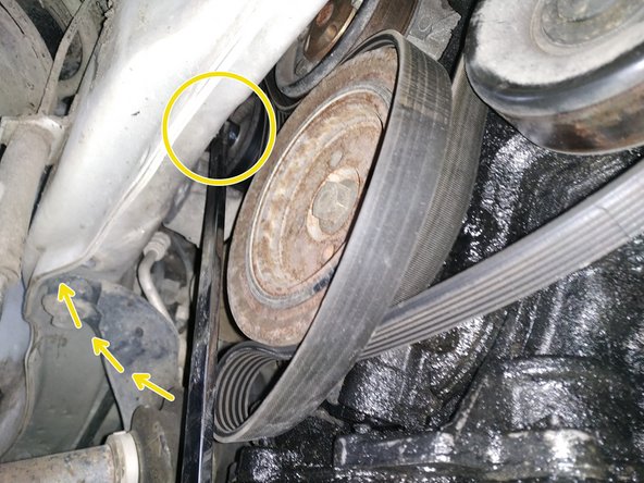 agir sur le tendeur, clé de 15mm